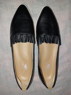 Dr Scholls black leather comfort flats shoes 8 unworn